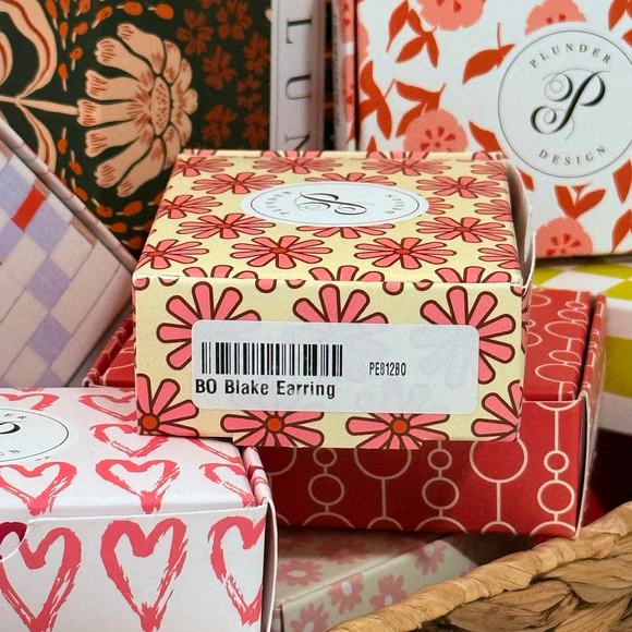 New Plunder "Blake" Red Druzy Stud Earrings (.75") - Picture 4 of 4